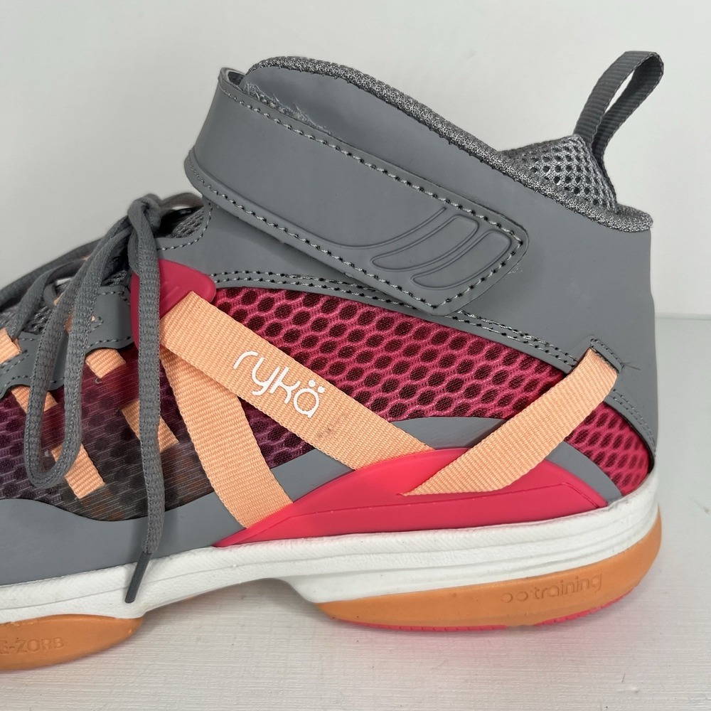 Ryka Devotion XT Mid Womens Size 10M Shoes Gray Orange Athletic Trainer Sneakers - Picture 2 of 13